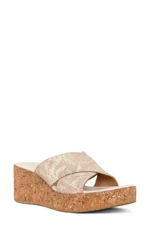 Shop Donald Pliner Platform Wedge Sandal In Bone/sand