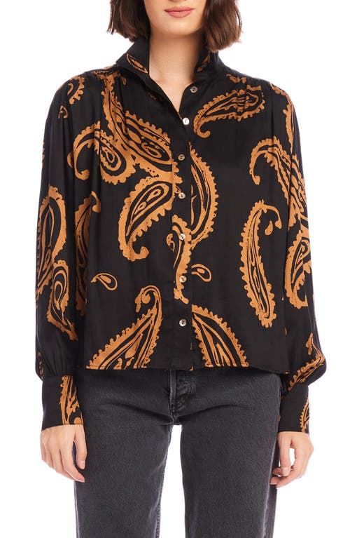 Shop Fifteen Twenty Chloe Paisley Print Button-up Shirt In Black Paisley