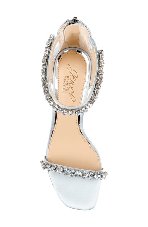 Jewel Badgley Mischka Dustyn Metallic Sandal In Steel Blue