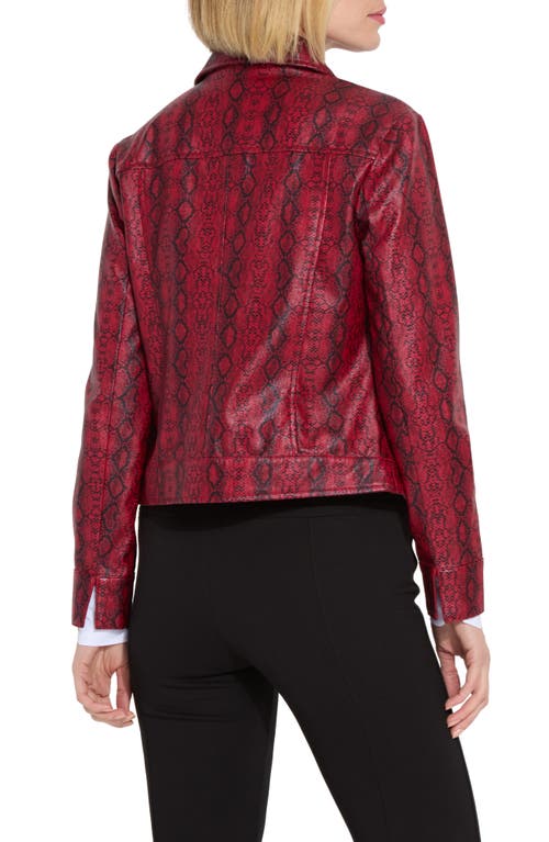 Shop Lyssé Estrella Snakeskin Print Faux Suede Jacket In Deep Snake