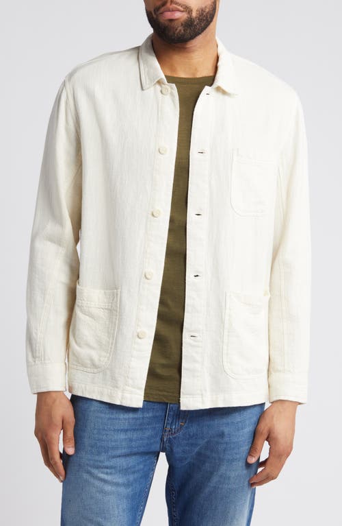 Rails Ambrose Solid Cotton & Linen Shirt Jacket Ecru at Nordstrom,