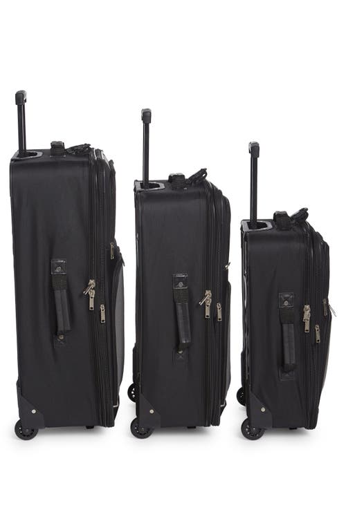 Shop Geoffrey Beene Carnegie 3-piece Wheeled Luggage Set In Black W/grey