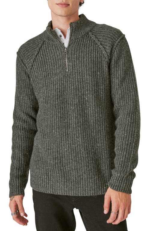 Lucky Brand Quarter Zip Tweed Sweater at Nordstrom,