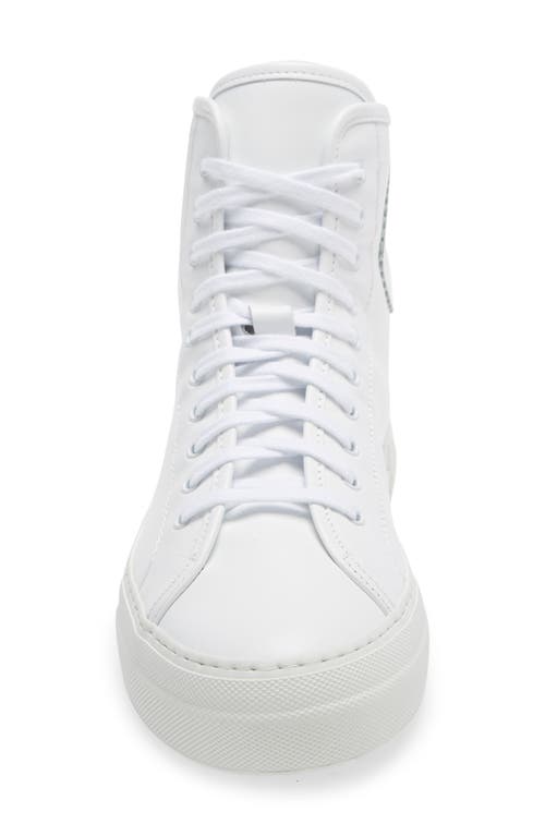 Shop Common Projects Tournament High Super Sneaker In White/white