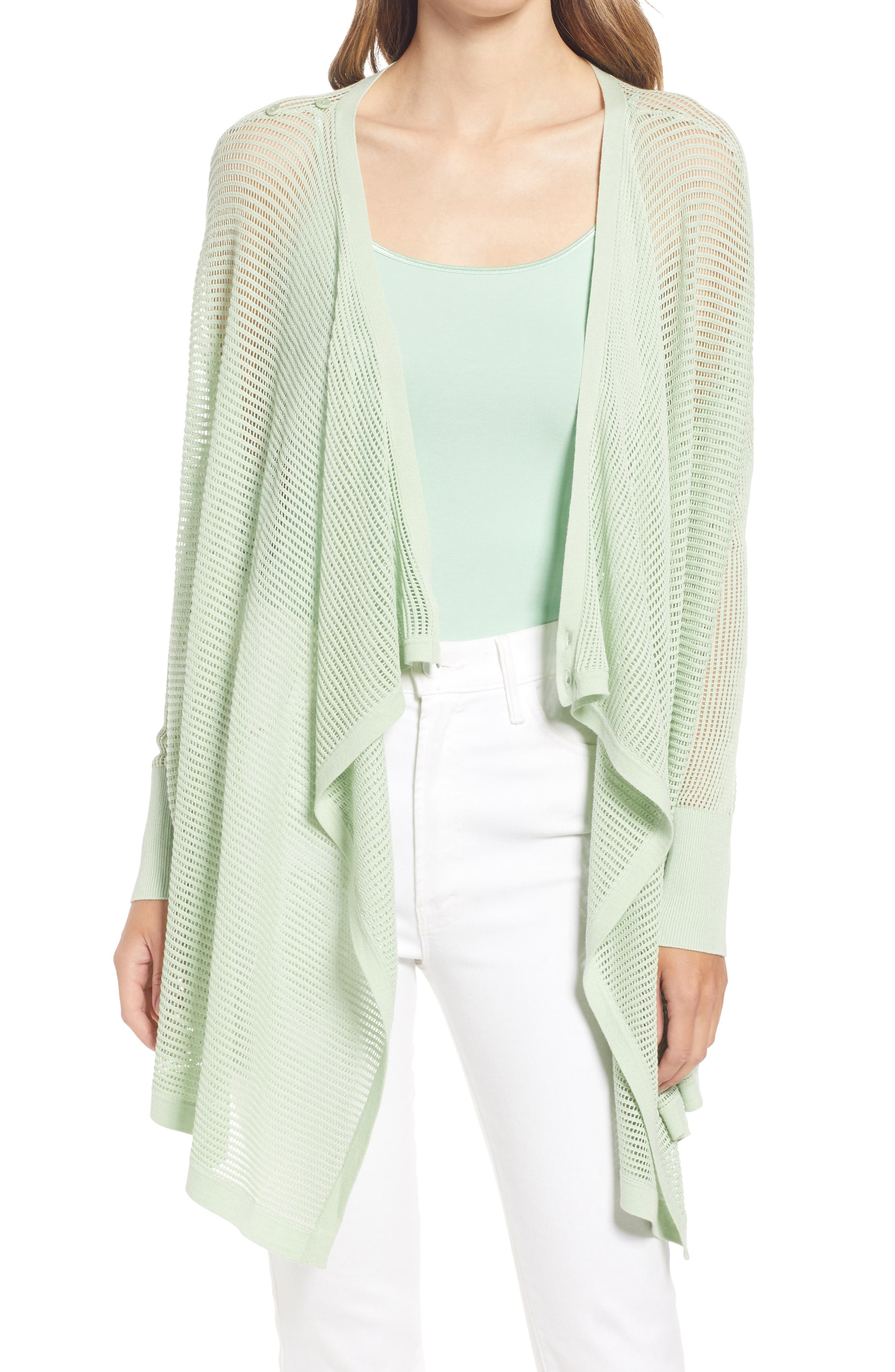 green wool cardigan womens