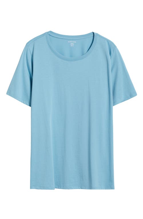 Shop Eileen Fisher Crewneck Organic Cotton T-shirt In Delfina