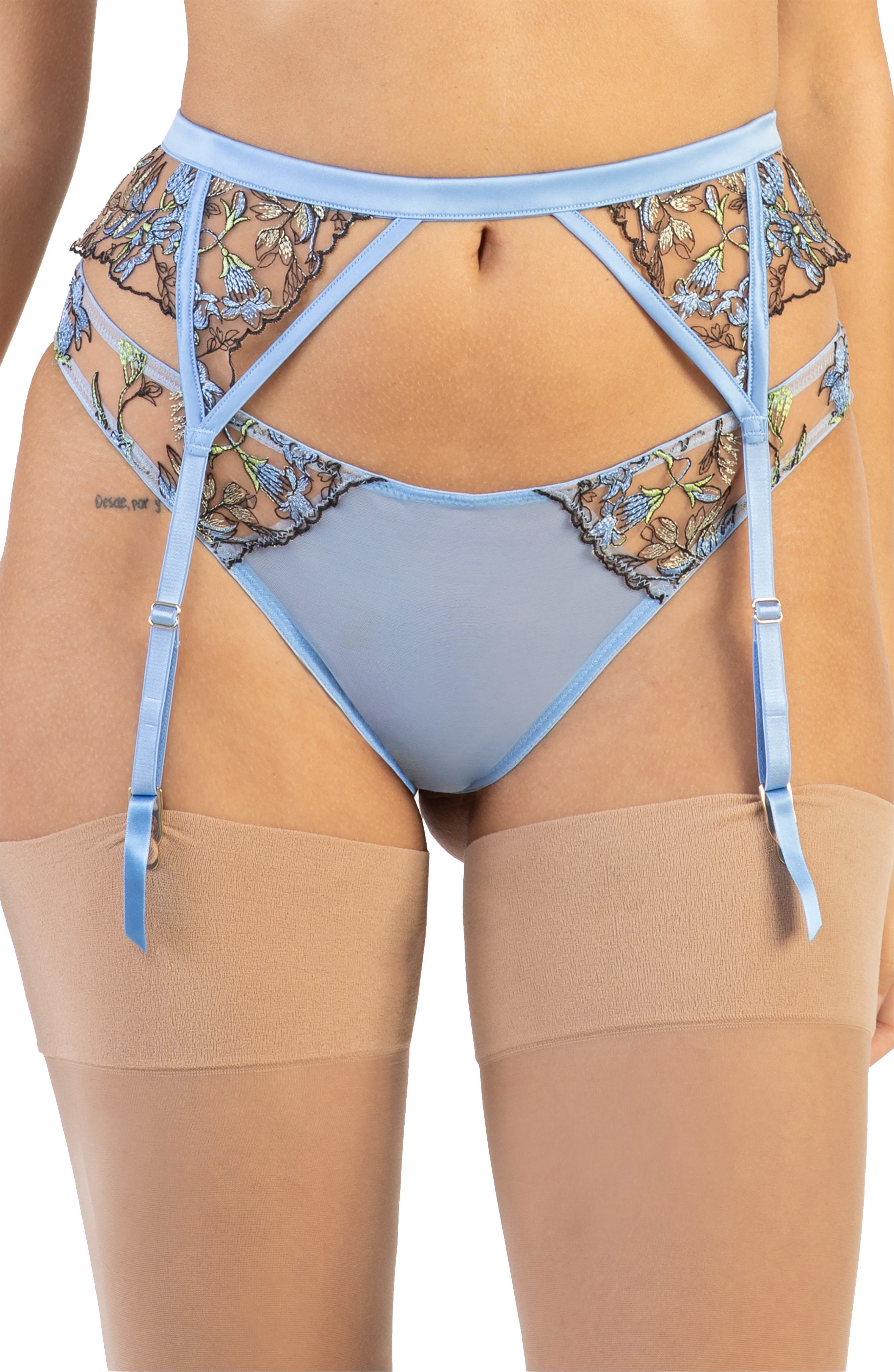 Playful Promises Mayla Embroidered Garter Belt Nordstrom