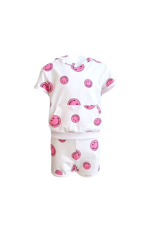 Lola + The Boys Babies'  Emoji Short Set In White