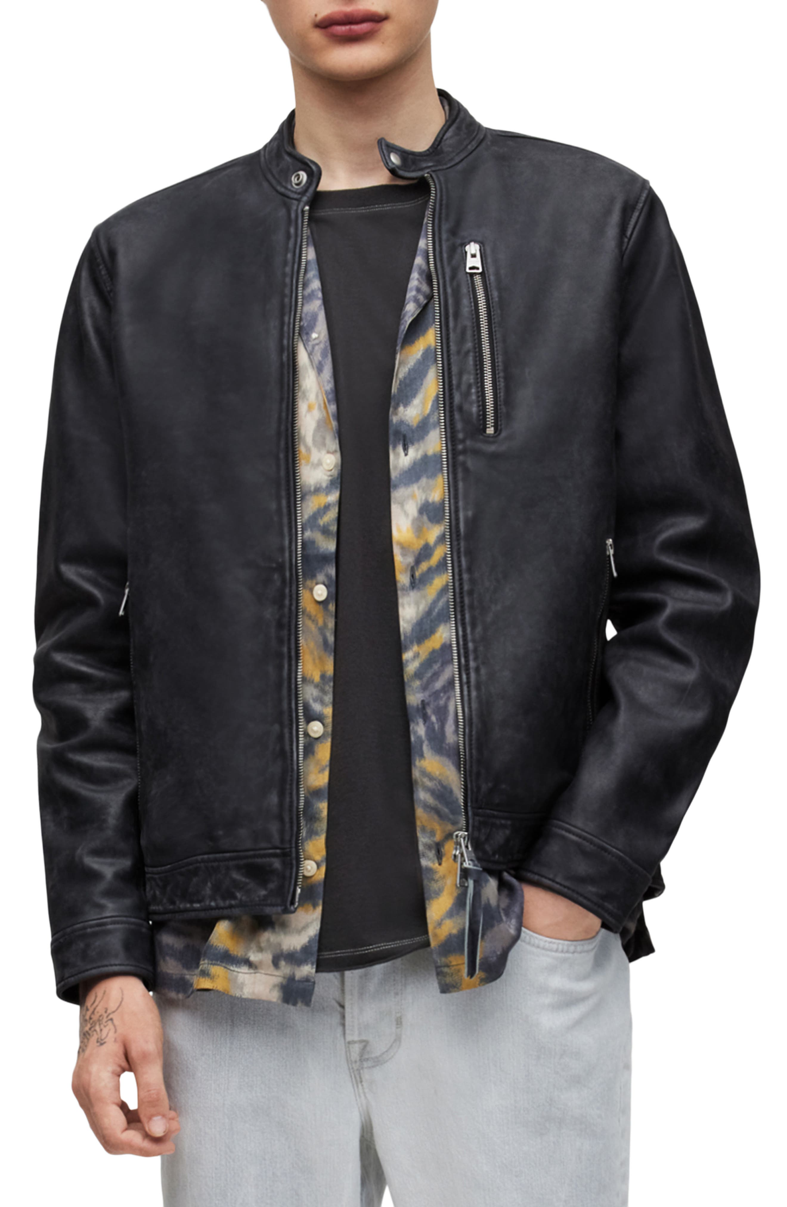 AllSaints Woods Leather Jacket | Nordstrom