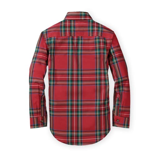 Hope & Henry Baby Boys' Poplin Button Down Shirt, Infant In Red Holiday Tartan