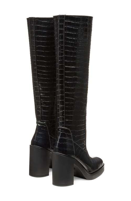 Shop Stuart Weitzman Bethenny Block Heel Tall Boot In Black