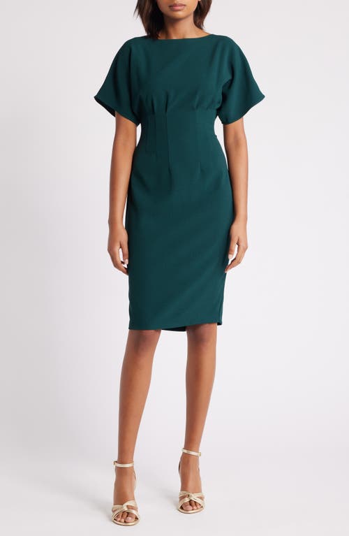 Shop Eliza J Flutter Sleeve Dress In Hunter