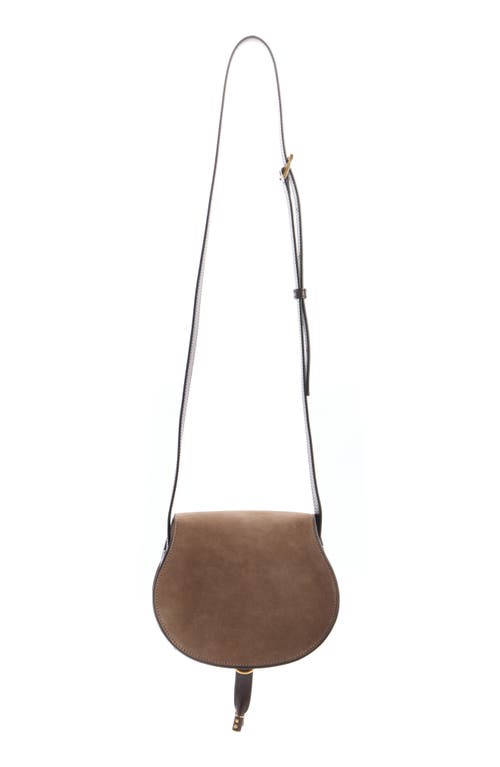 Chloé Chloe Womens Flannel Grey Marcie Small Saddle Suede Crossbody Bag In Flannel Grey