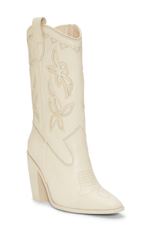 Shop Vince Camuto Alisah Square Toe Western Boot In Rich Cream