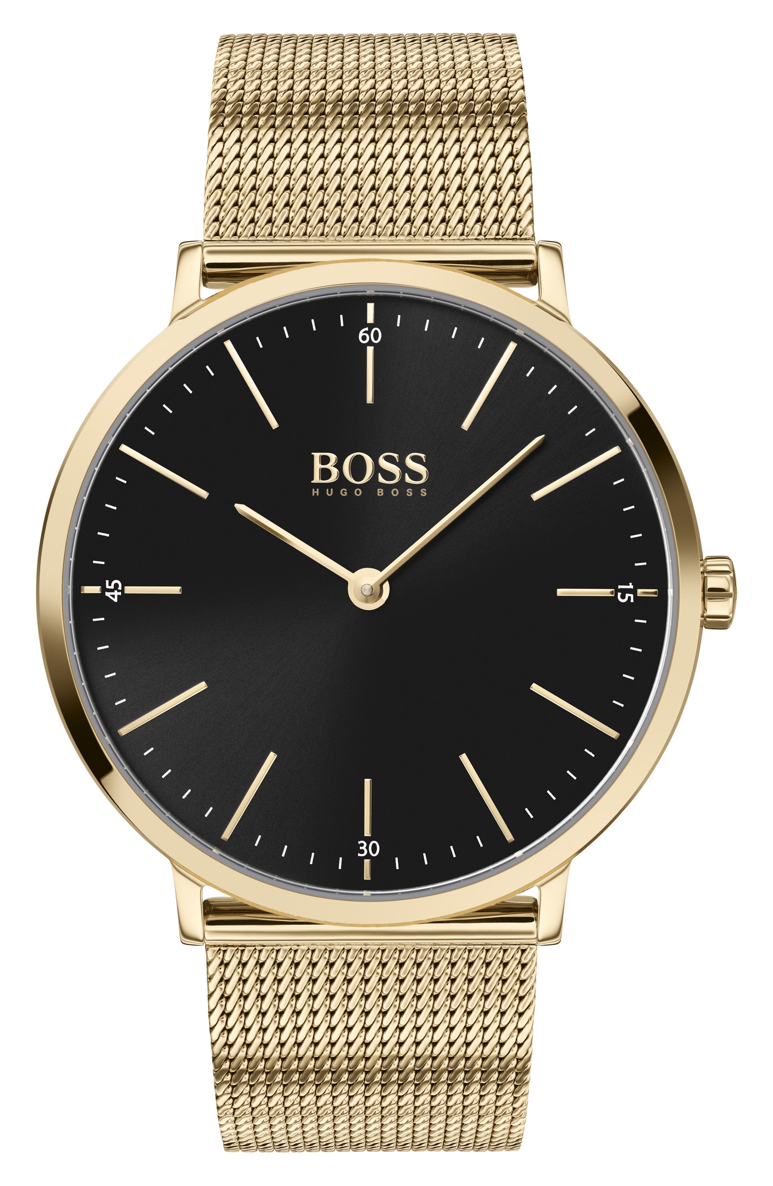 black and gold boss watch