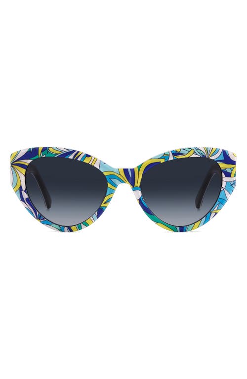 Kate Spade New York paisleigh 55mm gradient cat eye sunglasses in Blue Pattern/Grey at Nordstrom