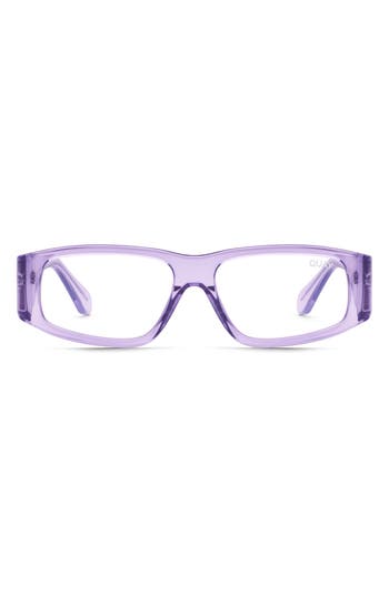 Quay Australia No Envy 36mm Square Blue Light Blocking Glasses In Purple