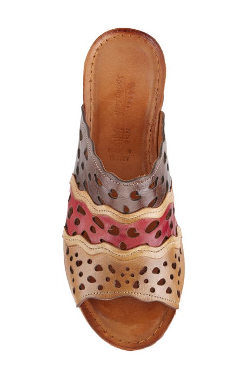 Spring Step Footy Wedge Sandal In Brown Multi