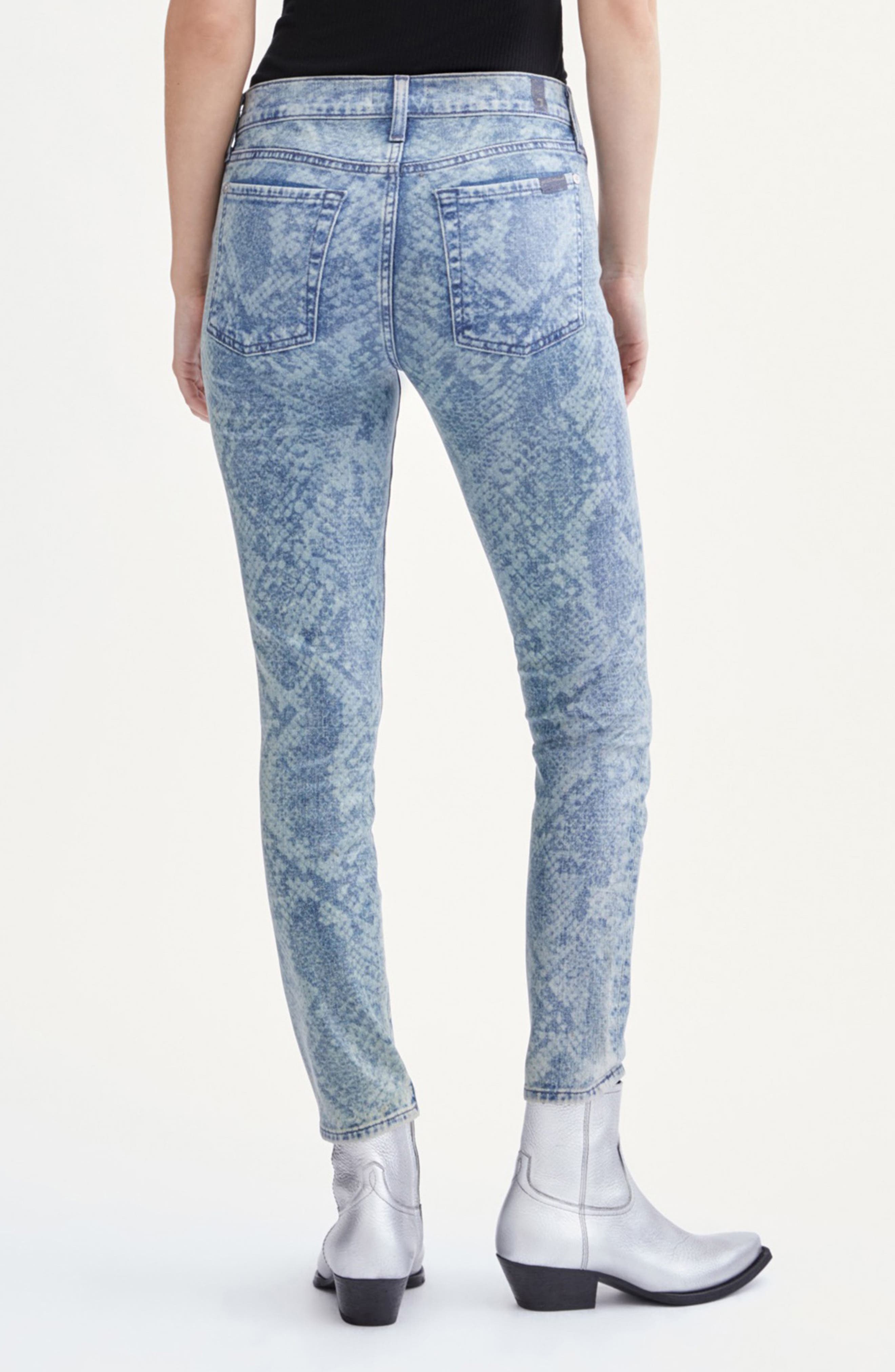 Seven Snake Print Ankle Skinny Jeans 