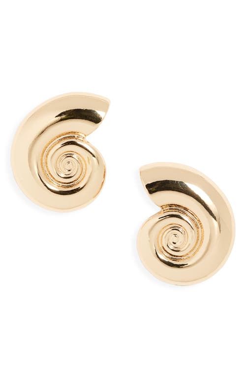 Shell Stud Earrings in Gold