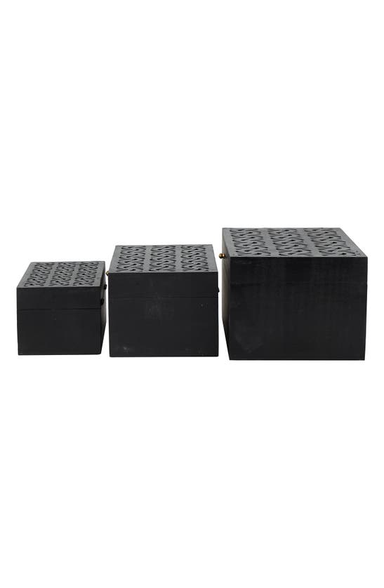 Shop Novogratz Set Of 3 Decorative Boxes In Black