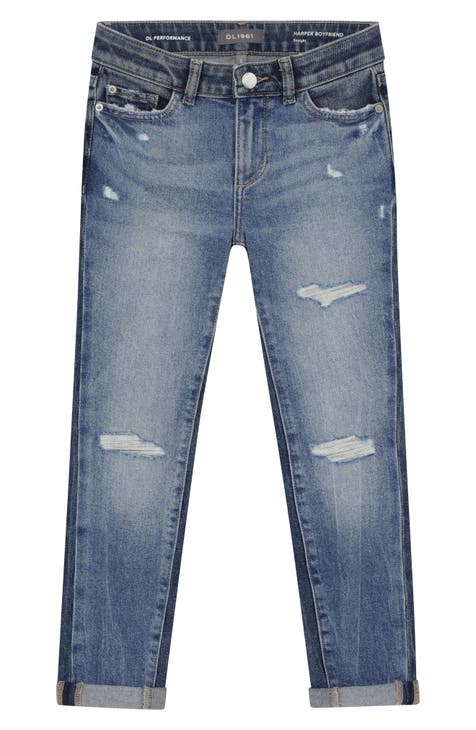 Kids' Harper Ripped Boyfriend Straight Leg Jeans (Big Kid)