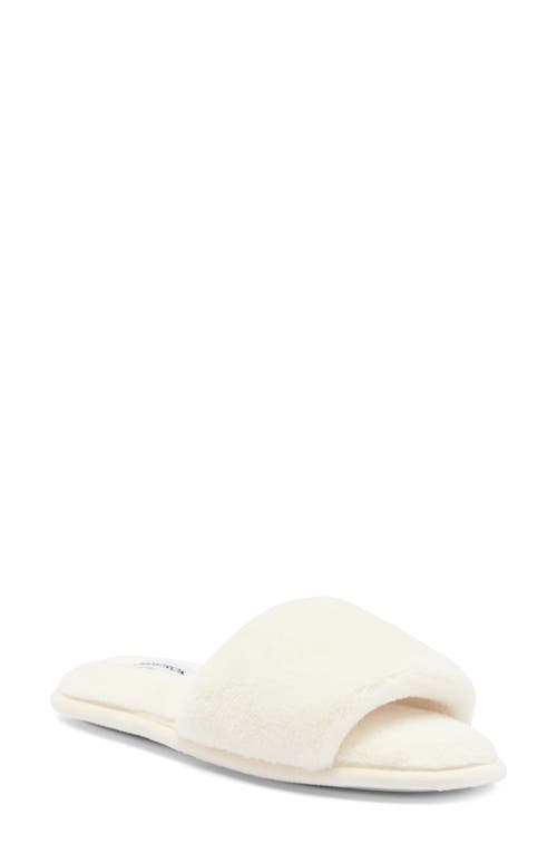 Nordstrom Plush Faux Fur Slipper In White