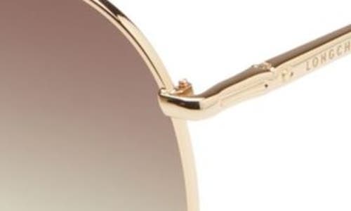 Shop Longchamp Classic 59mm Gradient Aviator Sunglasses In Gold/khaki Gradient