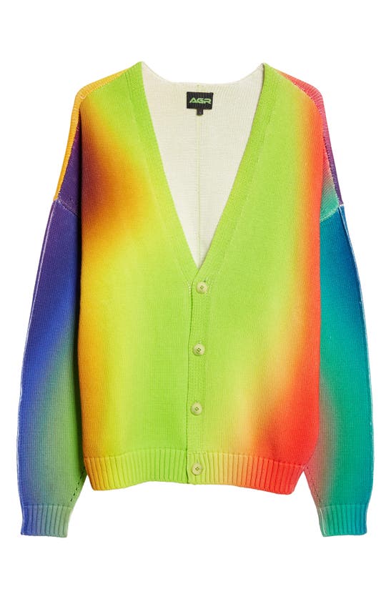 Agr Gradient-effect Long-sleeve Cardigan In Grün