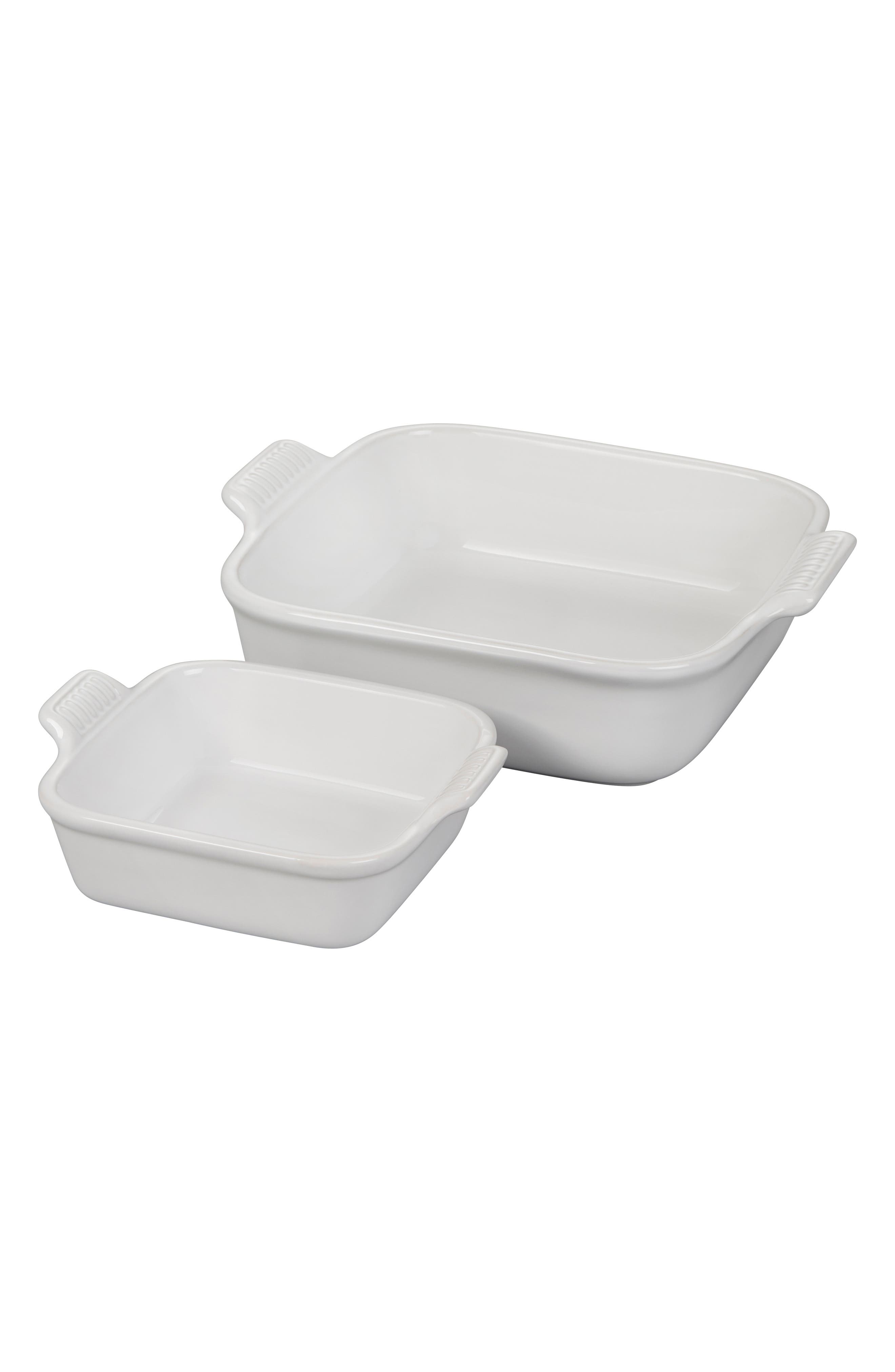 LE CREUSET NEW HERITAGE SET OF 2 SQUARE DISHES,630870289351