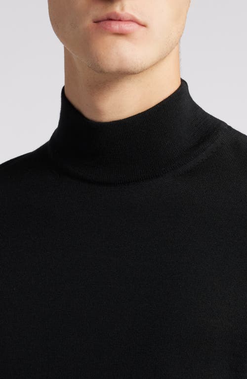 Shop Canali Mock Neck Wool Sweater In Black