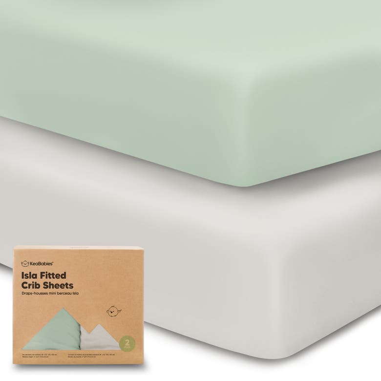 Shop Keababies Isla Fitted Crib Sheets In Sage