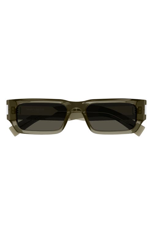 Saint Laurent 54mm Rectangular Sunglasses in Olive at Nordstrom