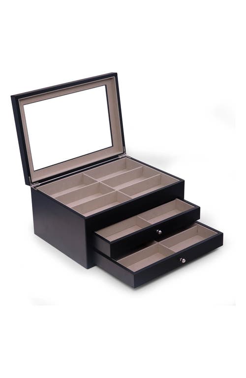 Shop Bey-berk Kelly 18-pair Glasses Storage Box In Black