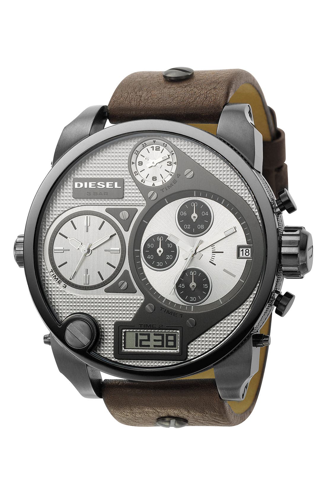 DIESEL<SUP>®</SUP>,
                                        'Mr. Daddy' Leather Strap Watch, 58mm,
                                        Main thumbnail 27, color,
                                        201
