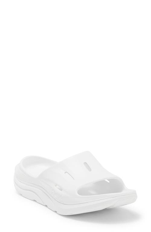 HOKA Gender Inclusive Ora Recovery Slide 3 in White /White