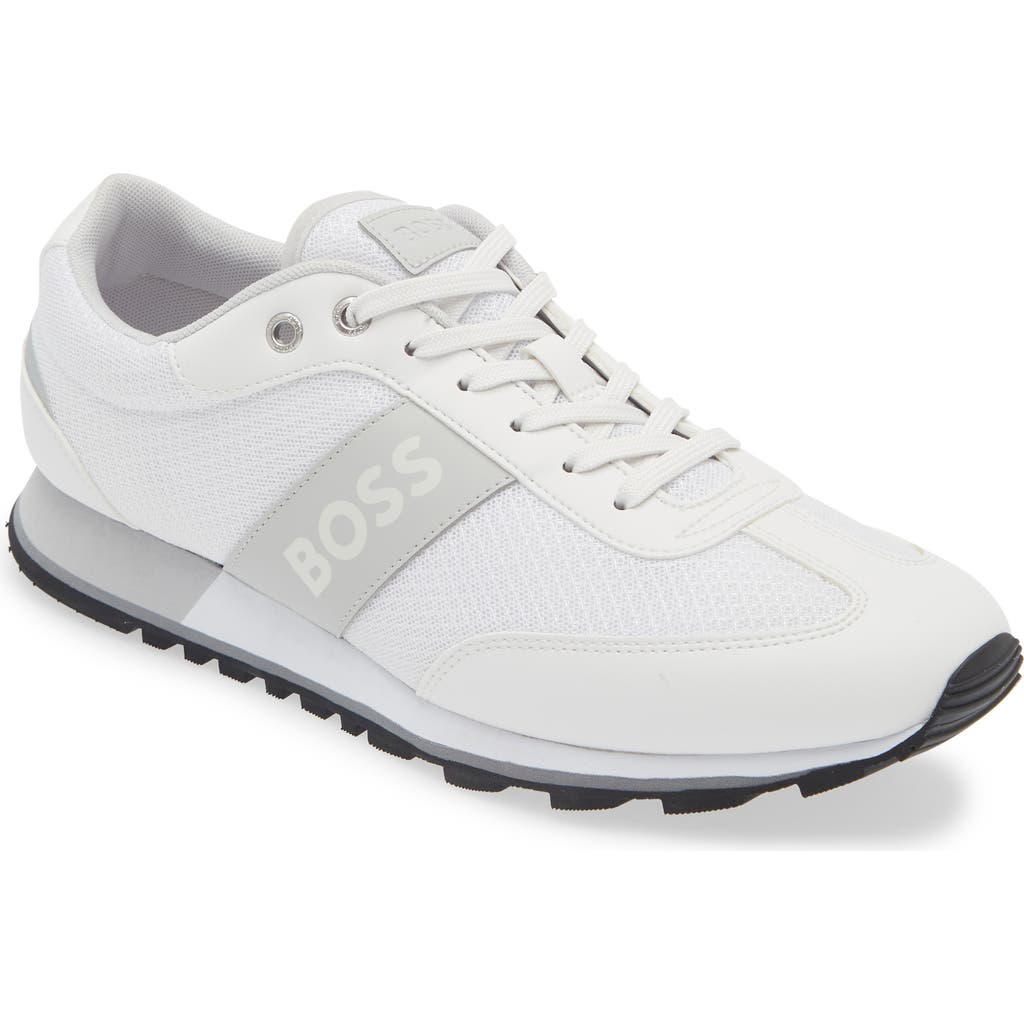 Hugo Boss Boss Low-top Sneakers In Technical Fabric In White