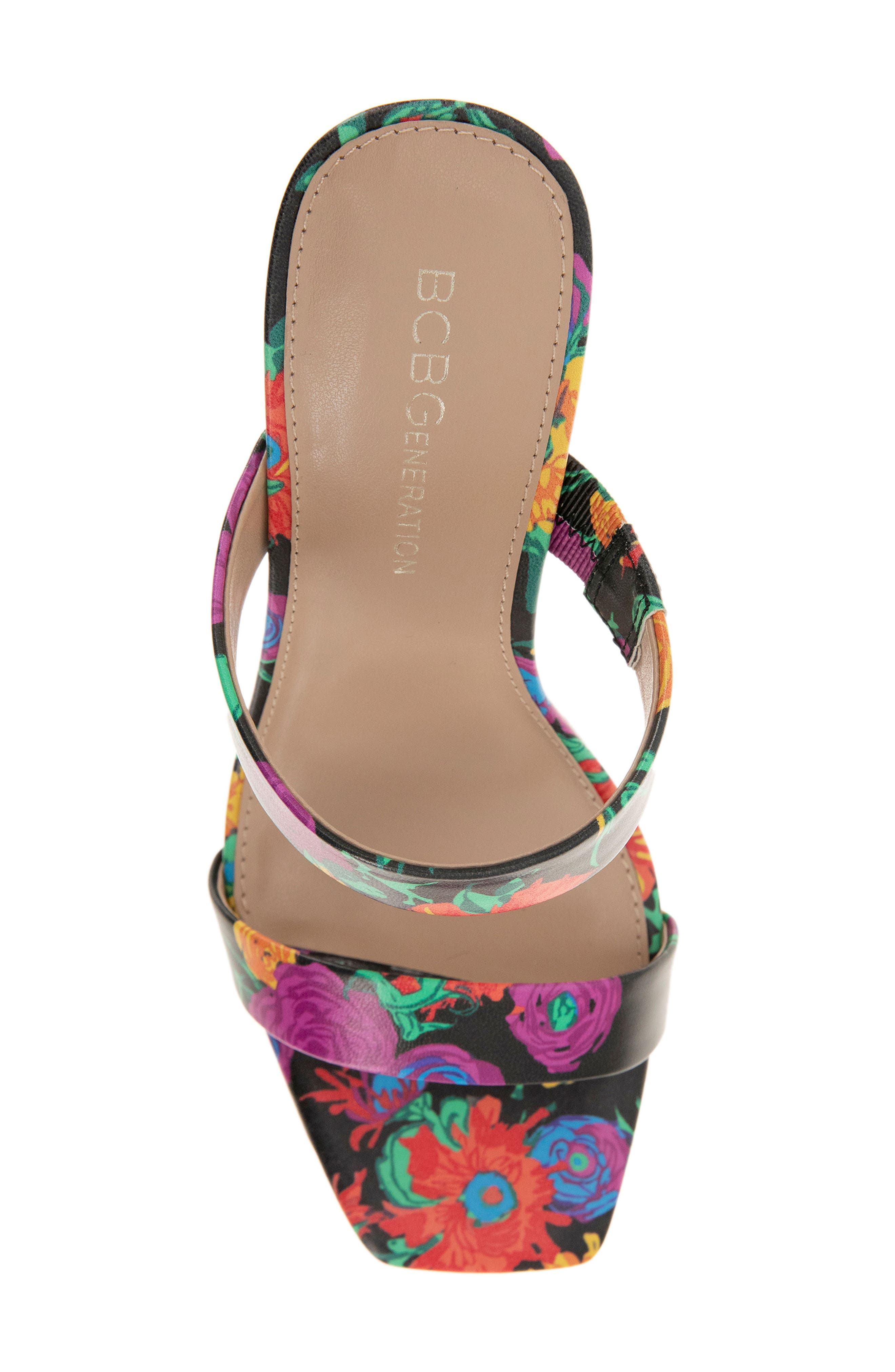 bcbg floral platform sandal