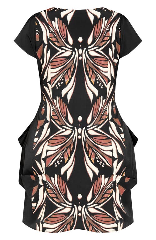 City Chic Nadia Zip Sheath Dress In Mocha/black Mir Flightdnu