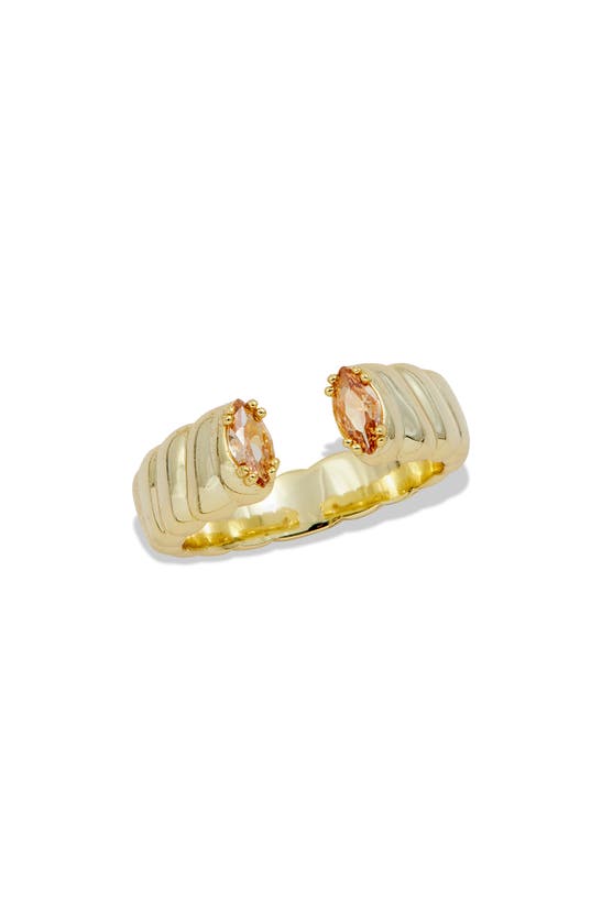 Shop Savvy Cie Jewels Open Ring In Yellow