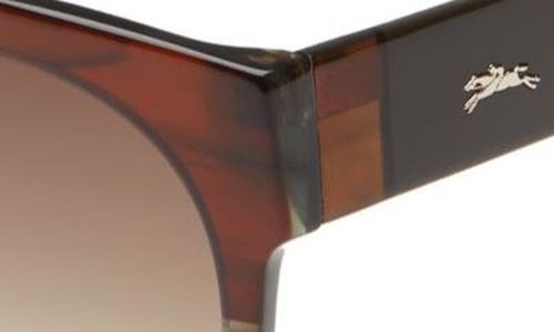 Shop Longchamp 53mm Gradient Round Sunglasses In Brown/sage/khaki Gradient