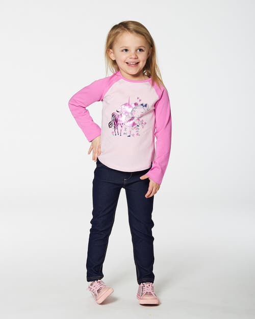 Deux Par Deux Little Girl's Dark Blue Denim Jeggings In Navy Denim