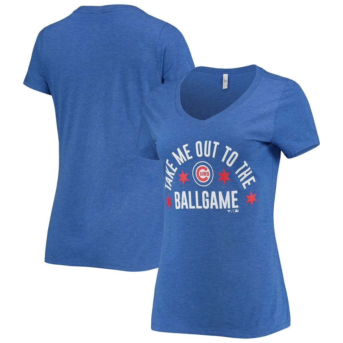 BREAKINGT Women's Heathered Royal Chicago Cubs Team Hometown Tri-Blend V-Neck T-Shirt in Heather Royal at Nordstrom