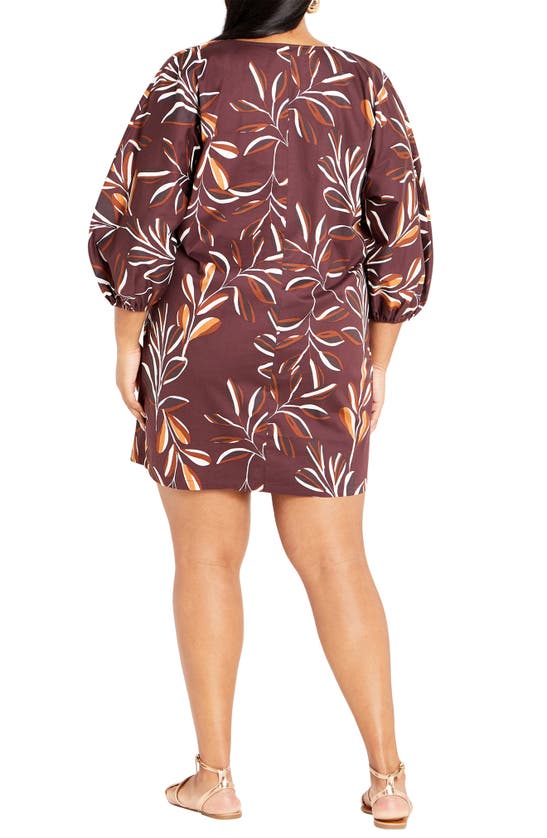 Shop City Chic Lousia Print Dolman Sleeve Minidress In Sol Leaf