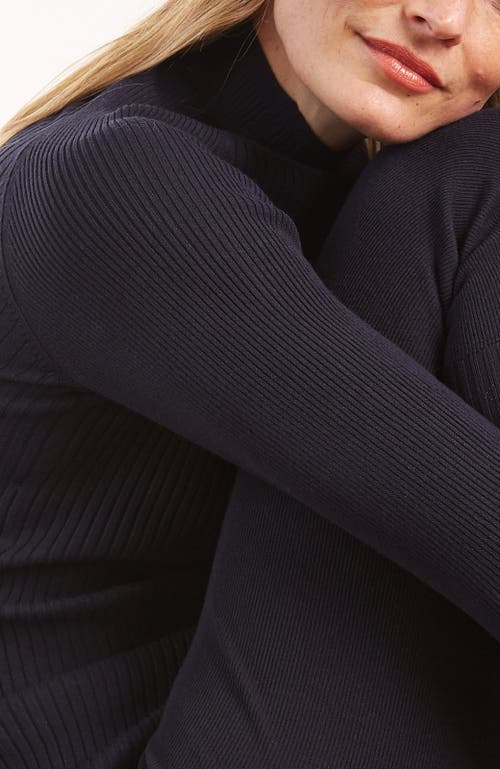 Oyun Classic Rib Mock Neck In Midnight