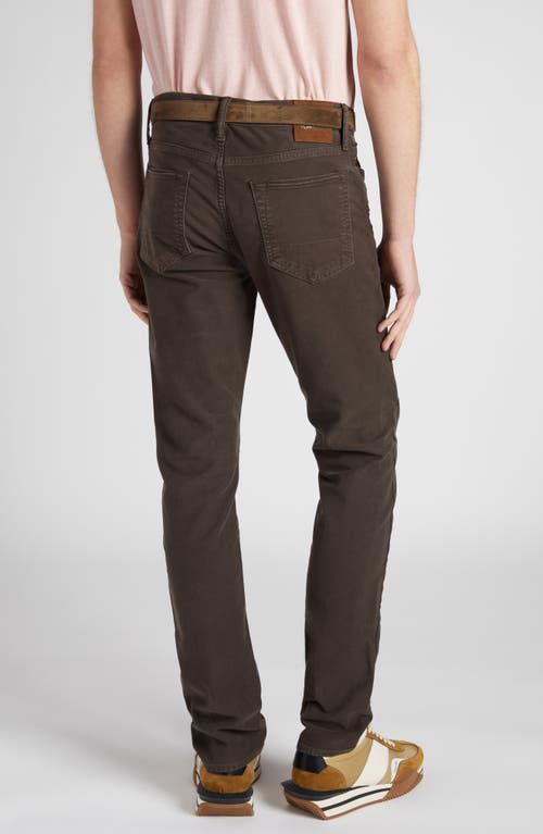 Tom Ford Moleskin Slim Fit Five-pocket Pants In Chocolate