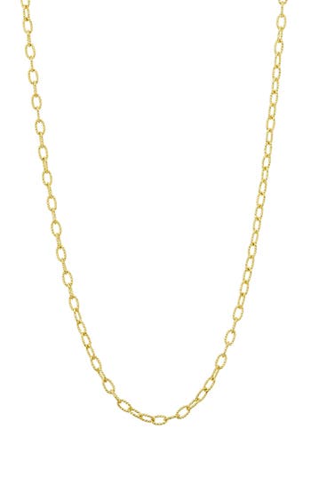 Savvy Cie Jewels Italian Cut Chain Necklace In Gold