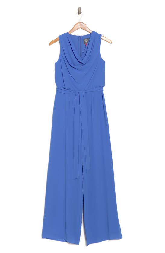 Vince Camuto Cowl Neck Chiffon Jumpsuit In Periwinkle