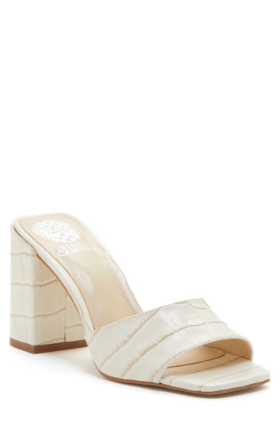 Vince Camuto Daisana Croc Embossed Leather Sandal In Ivory Croco | ModeSens
