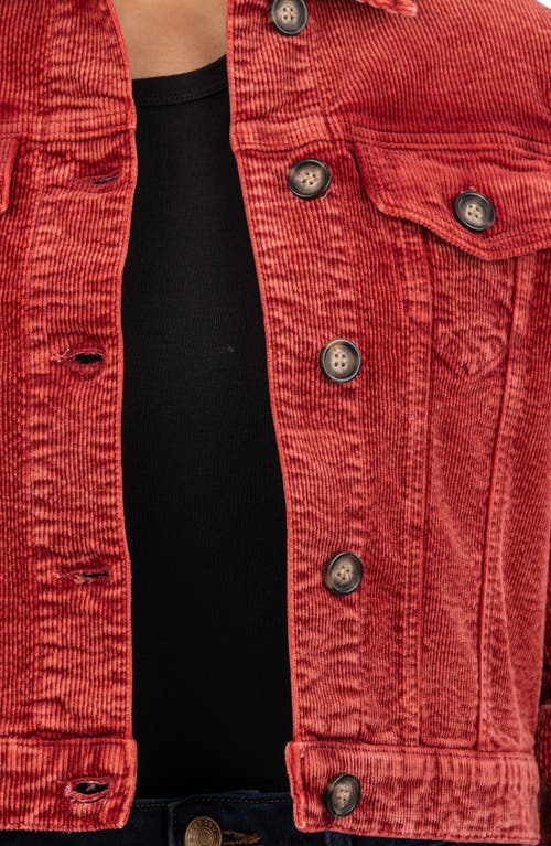 Kut From The Kloth Julie Corduroy Crop Jacket In Red